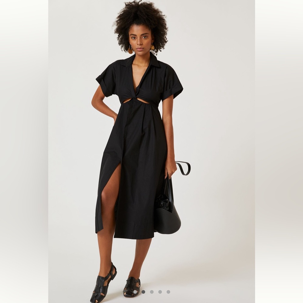 Anthropologie Twist Waist Midi Shirtdress